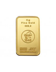 Lingot Or 5 grammes, acheter un lingotin en or 5 gr, achat d'or sur or-investissement.fr
