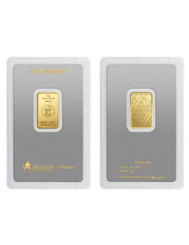 Lingot Or 5 grammes, acheter un lingotin en or 5 gr, achat d'or sur or-investissement.fr