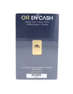 Lingot or 2,5 grammes, acheter un lingotin Or 2,5 grammes en ligne sur or-investissement.fr 2