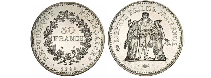 Pièces Argent 50 Francs Hercule