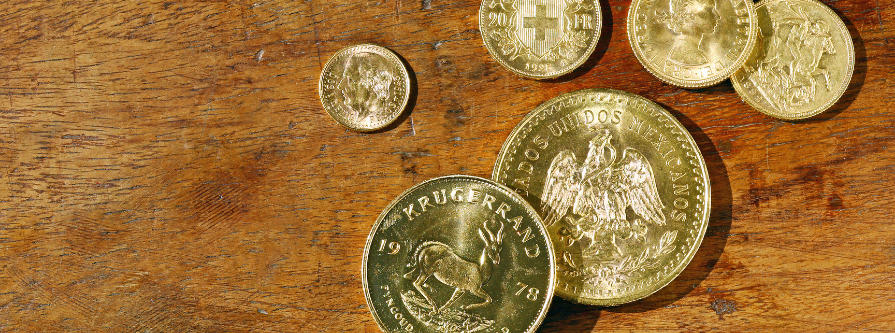 Pièces d'or d'investissement : Krugerrand, pesos mexicain, franc suisse, dollar en or...